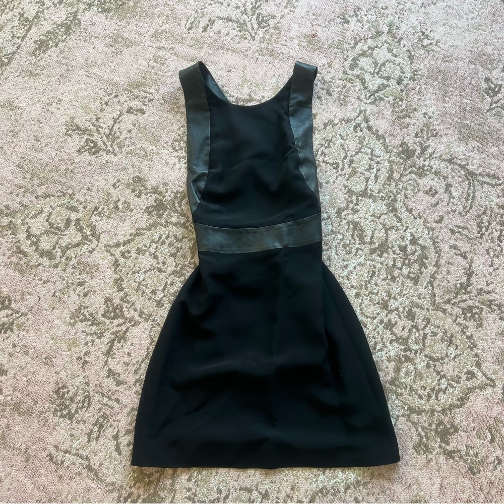 Gucci Tom Ford Era Pre Fall Black Leather Halter Criss Cross Strap Mini Dress